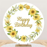 Sonnenblume Kranz Geburtstag Runden Hintergrund Für Party